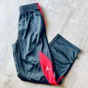 Air Jordan Boys Track Pants Medium 10/12 Black Red
